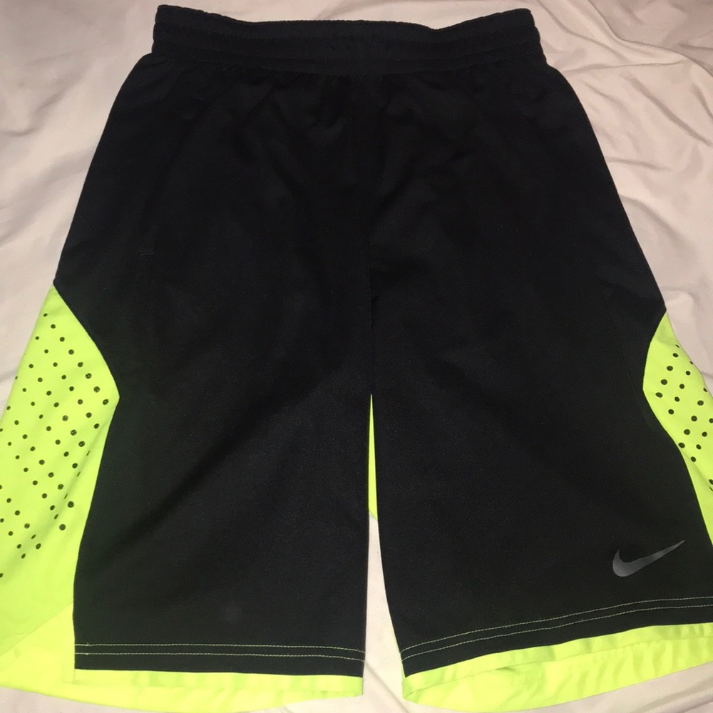 Nike black and neon green basketball shorts